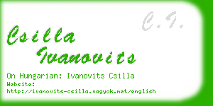 csilla ivanovits business card